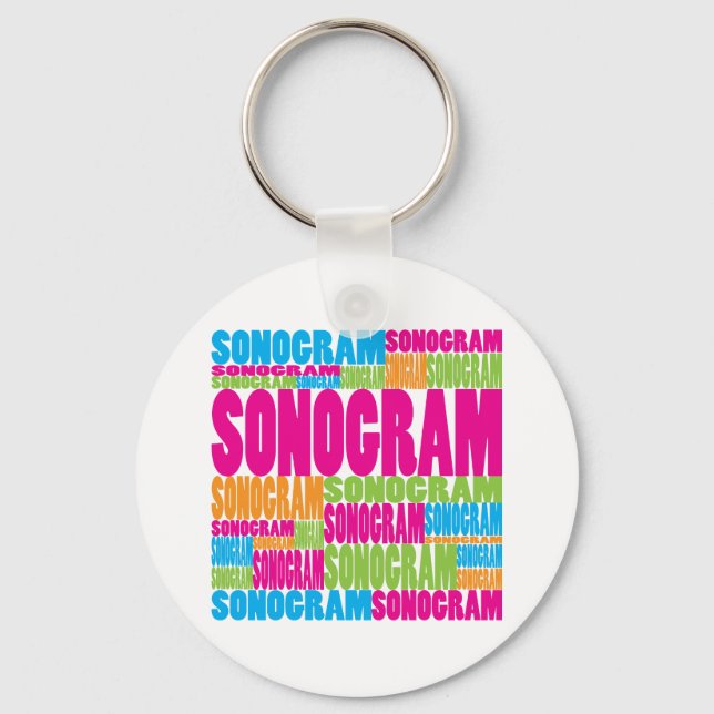 Farbiges Sonogramm Schlüsselanhänger (Vorderseite)