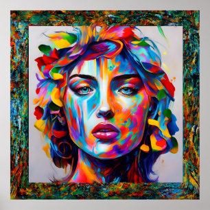 Farbiges Soul - Abstraktes Girl Poster