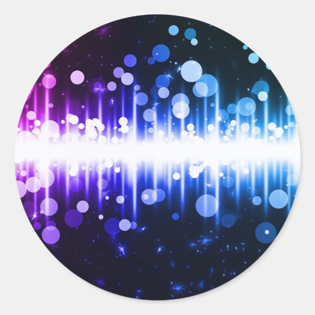 Farbiges Sound-Wave-Design Runder Aufkleber (Vorderseite)
