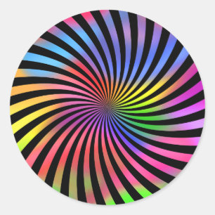 Farbiges Spiraldesign: Runder Aufkleber