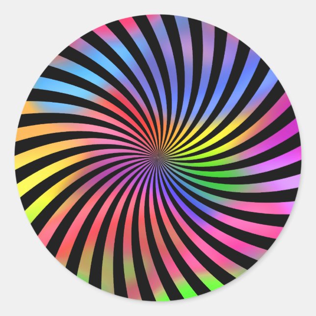 Farbiges Spiraldesign: Runder Aufkleber (Vorderseite)