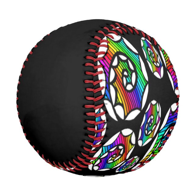Farbiges Spiralmuster Baseball (Schrägansicht)