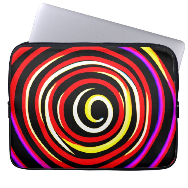 Farbiges Spiralmuster Laptopschutzhülle (Vorderseite)