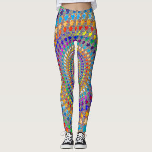 Farbiges Spiralmuster Leggings