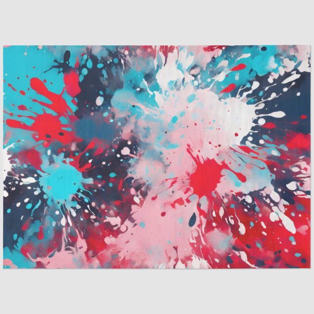 Farbiges Spritzer Paint Art Tissue Paper Seidenpapier (Vorderseite)