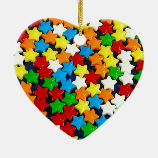 Farbiges Sternenmuster Keramikornament (Vorne)