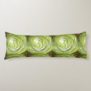Farbiges Stoffdesign mit grünen Blumenmotiven Seitenschläferkissen