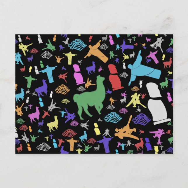 Farbiges Südamerika Postkarte (Vorderseite)