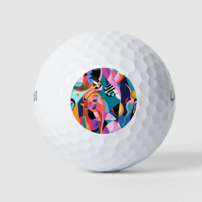 Farbiges Surreal-Abstraktes Muster Golfball (Vorderseite)