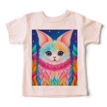 Farbiges Süße Tier Print T - Shirt