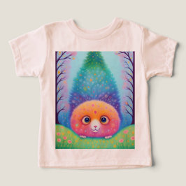 Farbiges Süße Tier Print T - Shirt