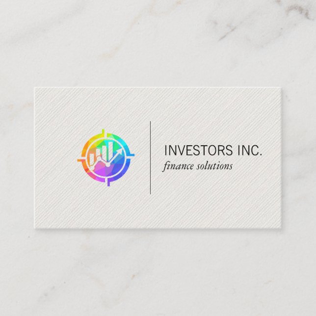 Farbiges Symbol für Finanzwachstum | Investitionen Visitenkarte (Vorderseite)