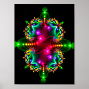 Farbiges Symmetrie-Fraktal Poster