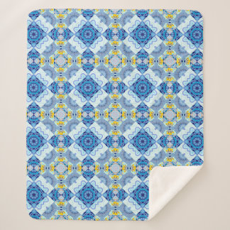 Farbiges symmetrisches, nahtloses Muster, Design i Sherpadecke