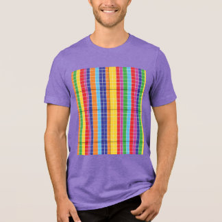 Farbiges T-Shirt mit vertikaler Streifenstruktur Tri-Blend Shirt