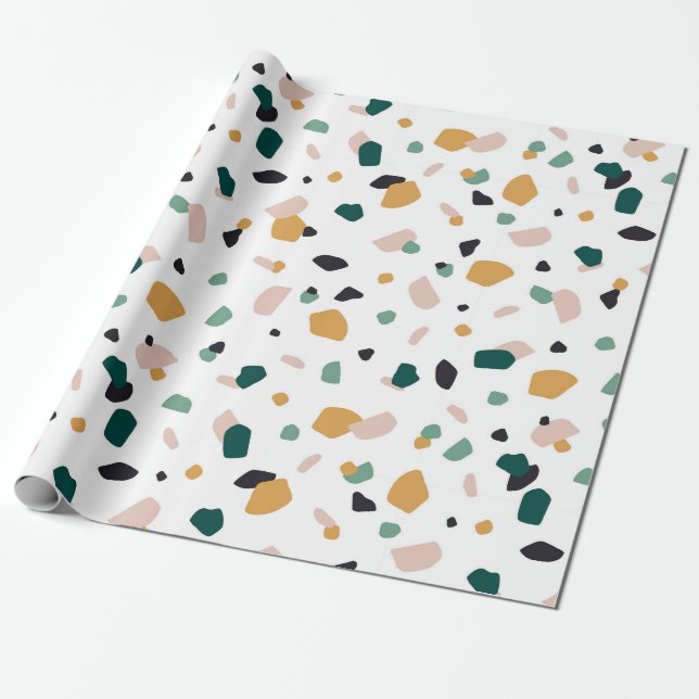 Farbiges Terrazzo-Muster Geschenkpapier (Ungerollt)