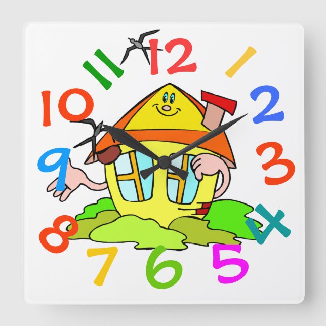 Farbiges Thema Kinderzimmer Uhr Uhr (Vorderseite)
