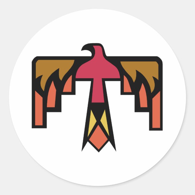 Farbiges Thunderbird-Design Runder Aufkleber (Vorderseite)