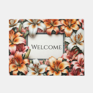 Farbiges Tiger Lily Design Fußmatte