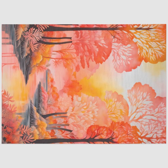 Farbiges Tissue of Batik Forest Art Seidenpapier (Vorderseite)