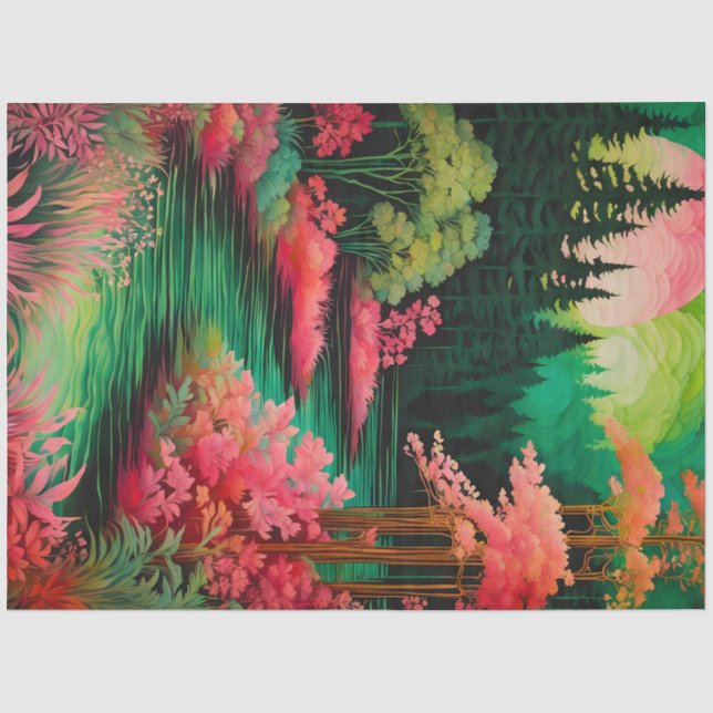 Farbiges Tissue of Batik Forest Art Seidenpapier (Vorderseite)