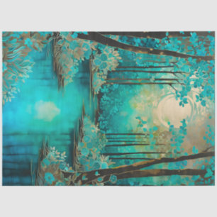Farbiges Tissue of Batik Forest Art Seidenpapier