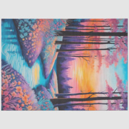 Farbiges Tissue of Batik Forest Art Seidenpapier