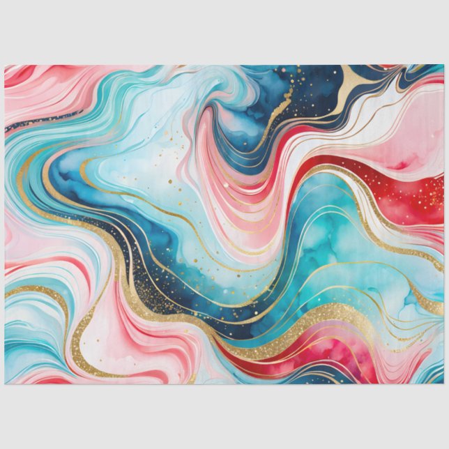 Farbiges Tissue (Tissue) aus Marmorfarben Seidenpapier (Vorderseite)
