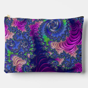 Farbiges Trippy Boho Jewel Tone Rainbow Fraktal Zubehörtasche