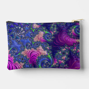 Farbiges Trippy Boho Jewel Tone Rainbow Fraktal Zubehörtasche