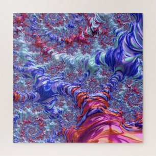 Farbiges Trippy Groovy Digitales Abstraktes Frakta