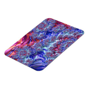Farbiges Trippy Groovy Digitales Abstraktes Frakta Magnet