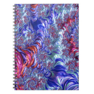 Farbiges Trippy Groovy Digitales Abstraktes Frakta Notizblock