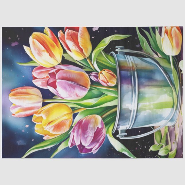 Farbiges Tulip Tissue Paper Seidenpapier (Vorderseite)