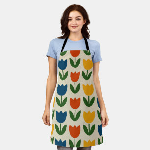 Farbiges Tulpenmuster Schürze