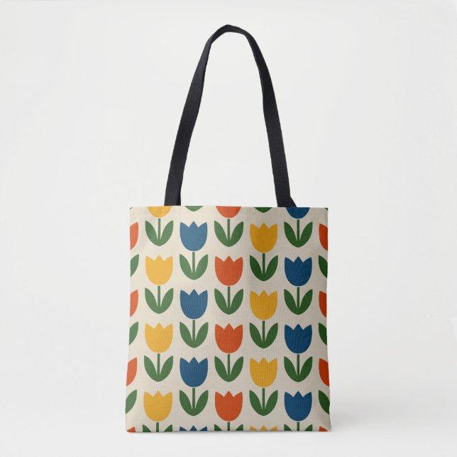 Farbiges Tulpenmuster Tasche (Vorderseite)