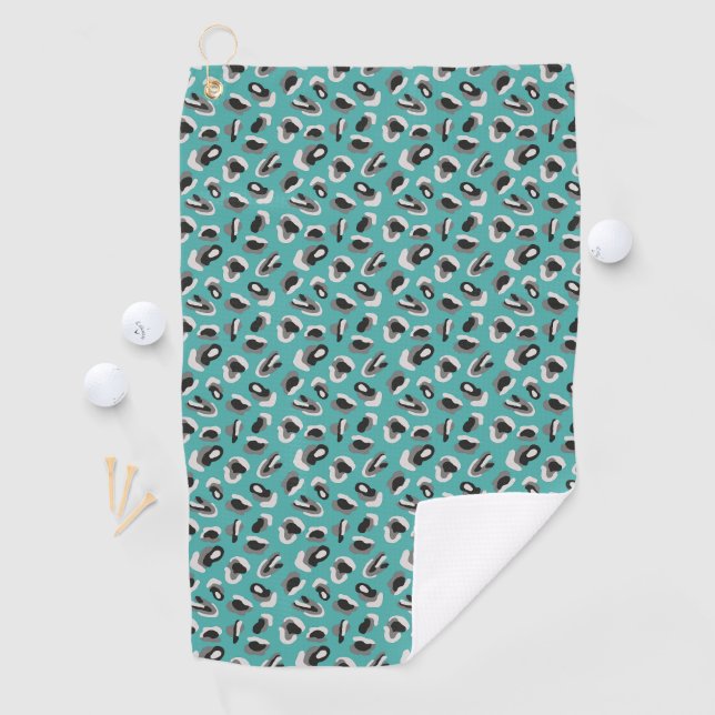 Farbiges türkisfarbenes Muster Golfhandtuch (Insitu)