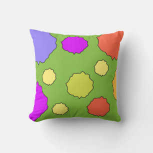 Farbiges und funky geometrisches Polka-Dot-Kopfkis Kissen