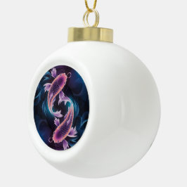 Farbiges und lichtdurchlässiges exotisches Fischaq Keramik Kugel-Ornament