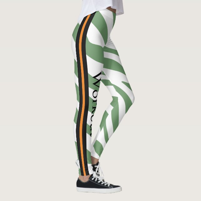 Farbiges und lustiges Musterdesign l Funky Green Leggings (Rechts)