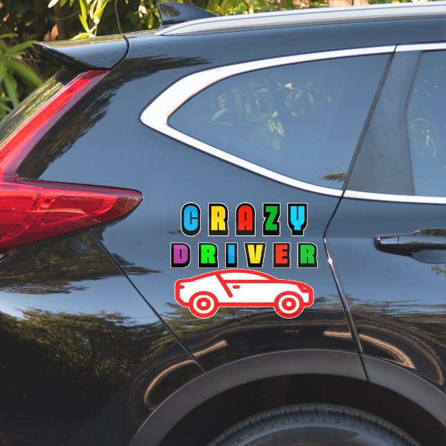 Farbiges, verrücktes Fahrerdesign Aufkleber (Auto Seite)