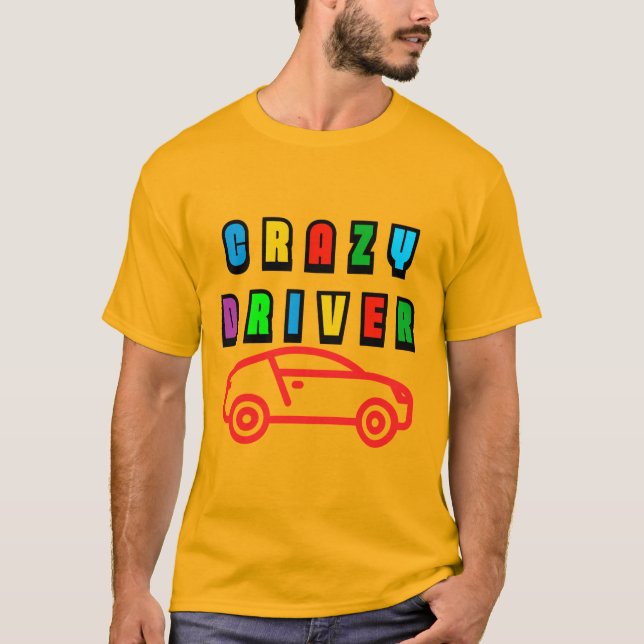 Farbiges, verrücktes Fahrerdesign T-Shirt (Vorderseite)