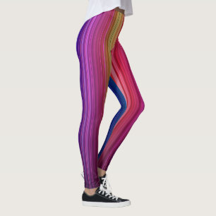 Farbiges vertikales Acryl-Regenbogenmuster   Leggings