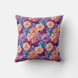 Farbiges Vintages Blumendesign Kissen