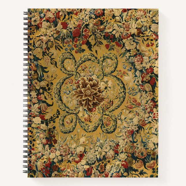 Farbiges Vintages Blumenmuster Notizbuch (Vorderseite)
