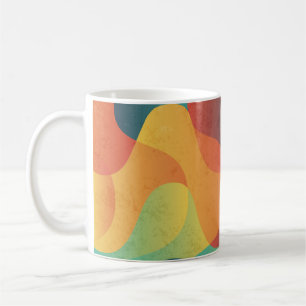 Farbiges Vintages Wellenmuster abstrakt Kaffeetasse