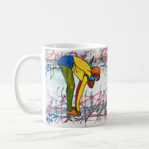 farbiges Wasserfarben-Girl-Musikblatt Kaffeetasse