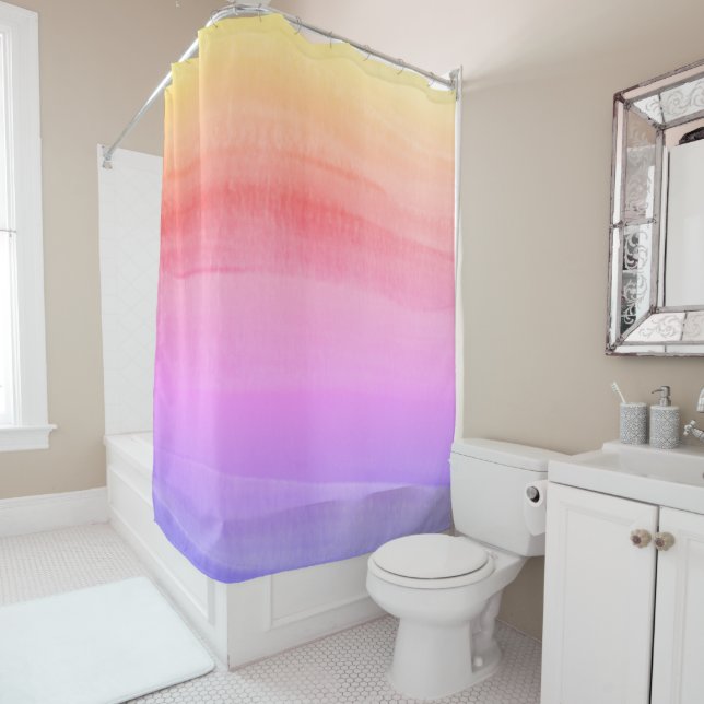 Farbiges Wasserfarbendesign Duschvorhang (Beispiel)