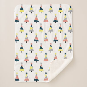 Farbiges Weihnachtsbaummuster Sherpadecke