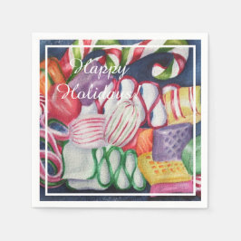 Farbiges Weihnachtscreme-Party Serviette